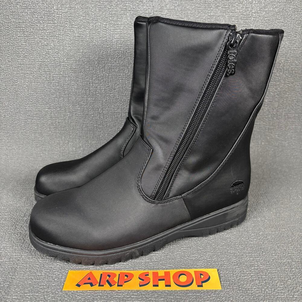 Totes Dobble Zipper BL609742-0020 Size 9W Women`s Black waterproof Boots
